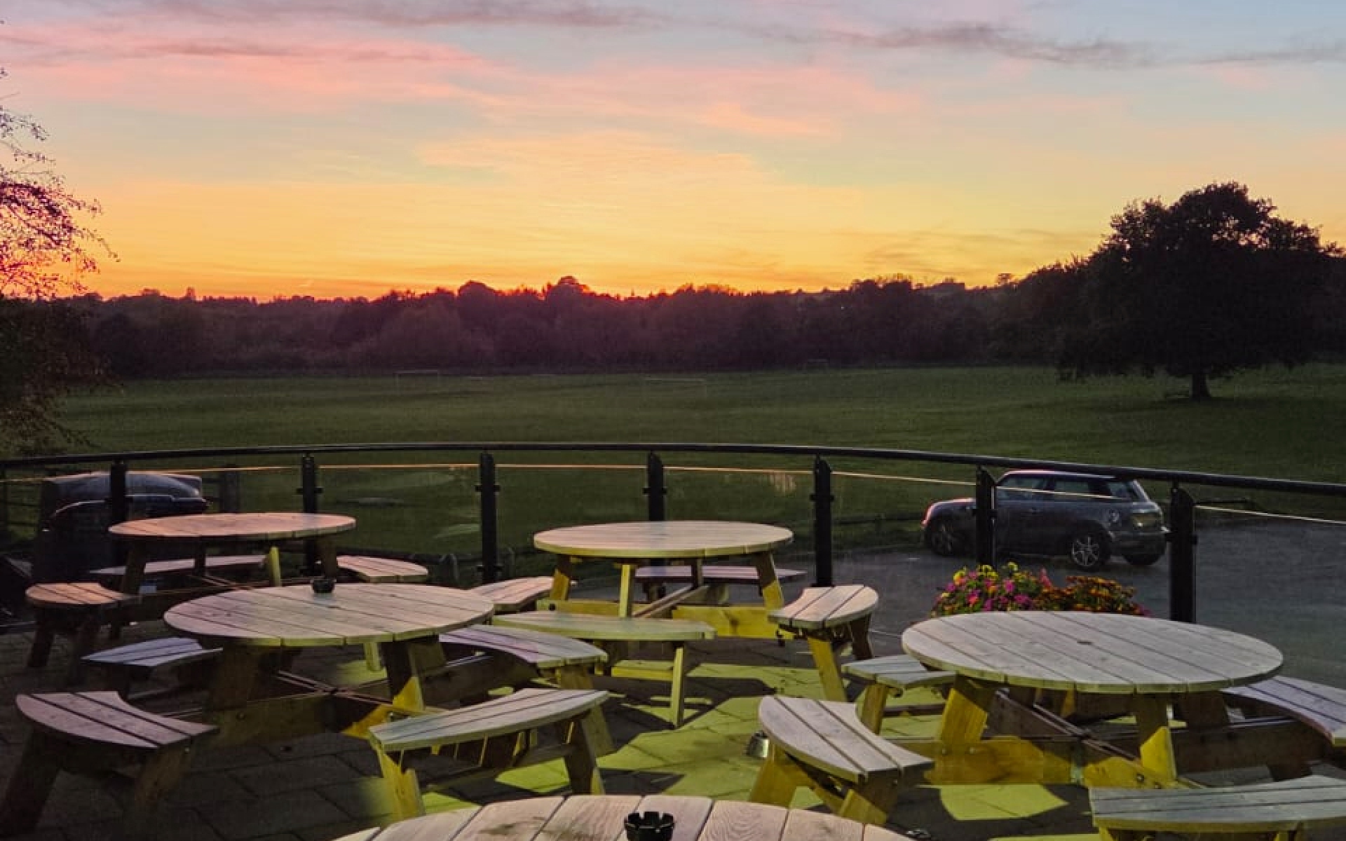 WSA outdoor seating during the evening